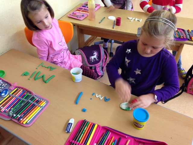 Die 1b Klasse bei der Arbeit